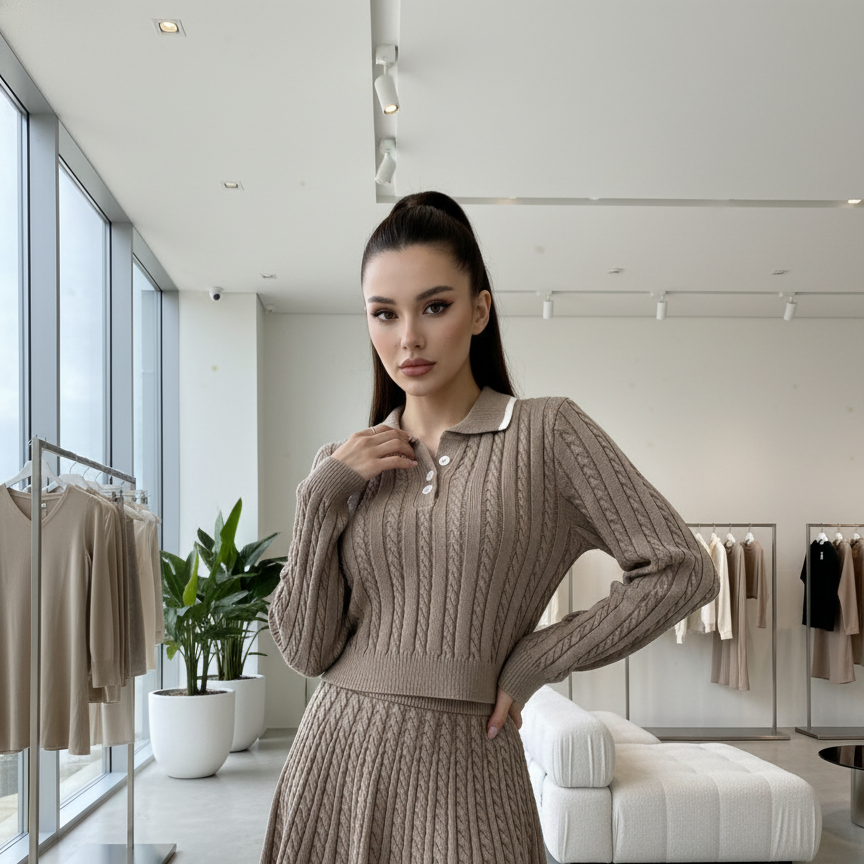 Дамски комплект 'Cable-Knit Chic'